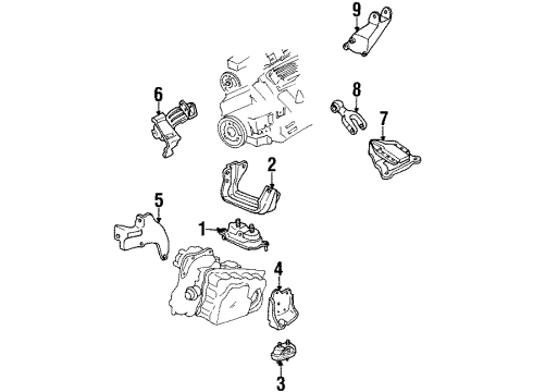 1999 Chevy Lumina Engine & Trans Mounting Diagram