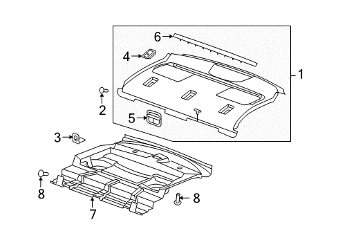 2009 Chevy Malibu Interior Trim - Rear Body Diagram 4 - Thumbnail