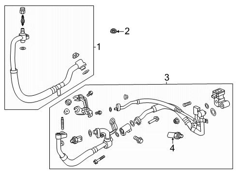 2025 Cadillac OPTIQ Hose, A/C Refrigerant (Metal And Rubber Sections) Diagram for 85135702