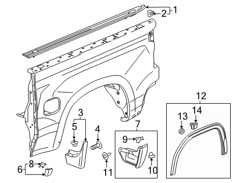 2024 GMC Sierra 1500 Exterior Trim - Pick Up Box Diagram 3 - Thumbnail