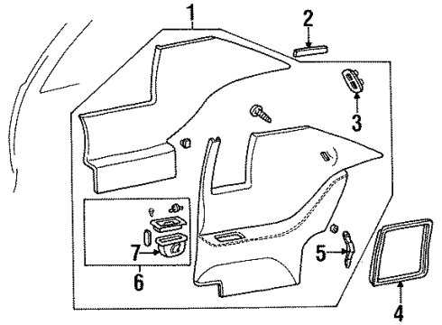 1993 Cadillac Eldorado Interior Trim - Quarter Panels Diagram