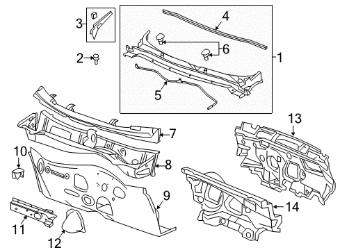 2022 GMC Terrain Insulator Diagram for 87825518