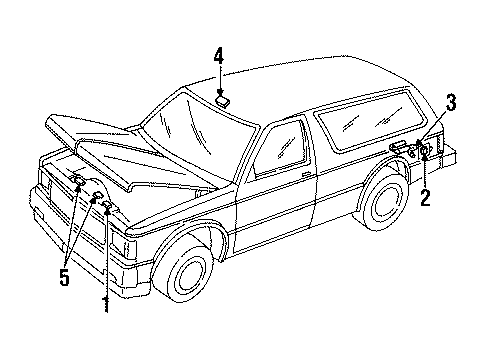 1993 Chevy S10 Blazer Information Labels Diagram