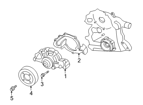 1998 Buick Park Avenue Water Pump Assembly Bolt Diagram for 25535660