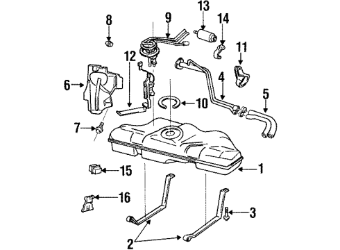 1994 Pontiac Grand Am Filler Pipe Diagram for 22577900