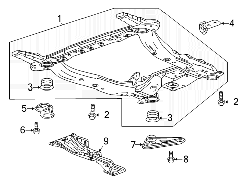 2018 Buick Regal Sportback Rear Support, Passenger Side Diagram for 22982756