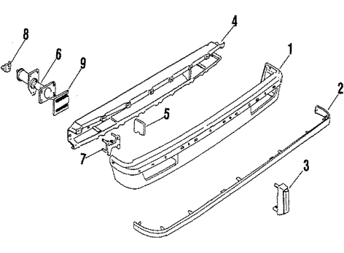 1987 Oldsmobile Cutlass Cruiser Rear Bumper Diagram