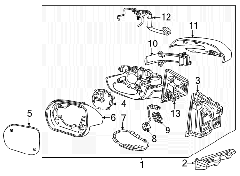 2025 Buick Enclave Outside Mirrors Diagram