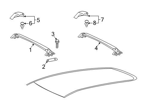 2009 Pontiac Vibe Luggage Carrier Diagram 2 - Thumbnail