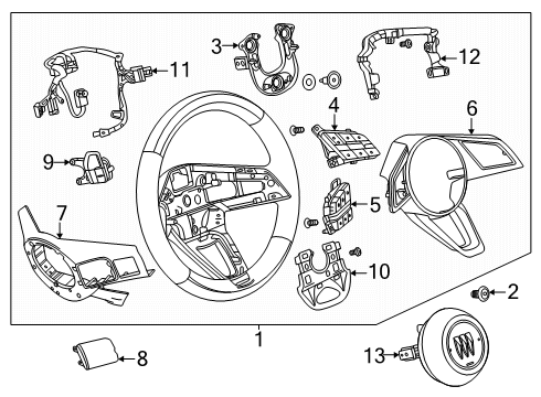 2025 Buick Enclave Steering Wheel & Trim Diagram 2 - Thumbnail