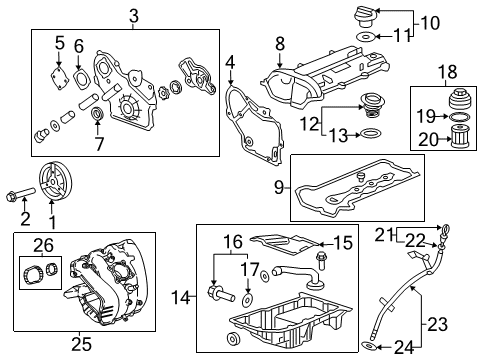 2014 Chevy Malibu Intake Manifold Gasket Set Diagram for 12637166