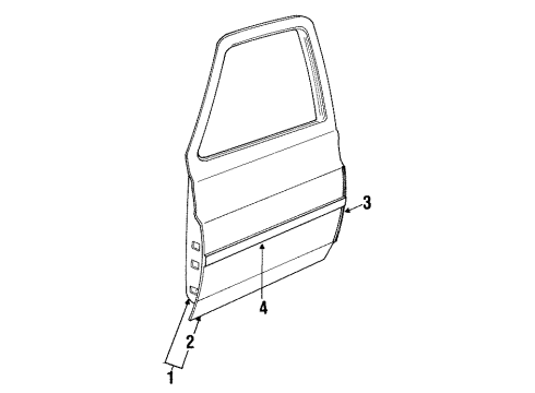 1989 Chevy Blazer Exterior Trim - Door Diagram
