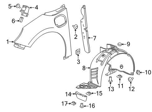 2017 Chevy Volt Fender & Components Diagram 2 - Thumbnail