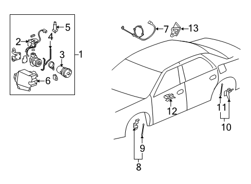 2007 Cadillac DTS Ride Control Components Diagram