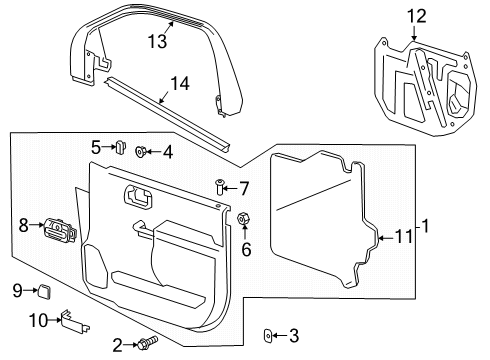 2022 GMC Sierra 3500 HD Interior Trim - Front Door Diagram 2 - Thumbnail