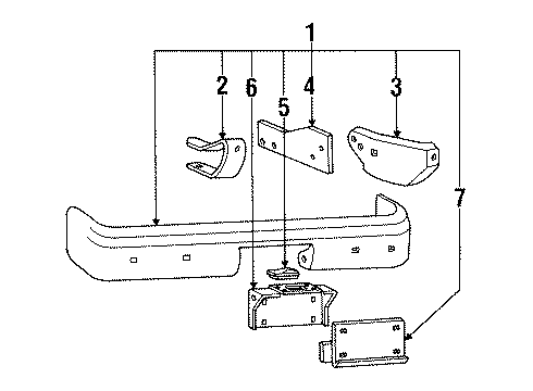 1991 GMC Syclone Rear Bumper Diagram 2 - Thumbnail