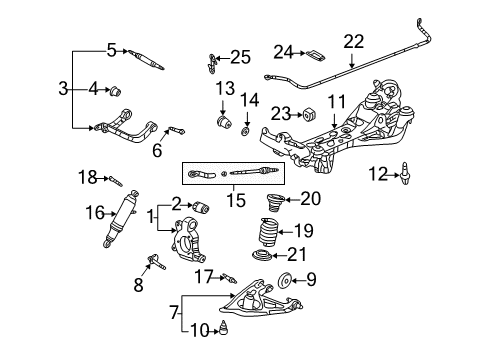 2003 Pontiac Montana Rear Suspension Components Diagram 3 - Thumbnail