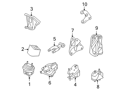 2007 Chevy Impala Transmission Mount Diagram for 10348602