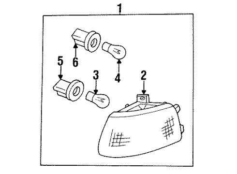 1993 Cadillac Eldorado Park & Signal Lamps Diagram