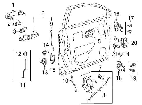 2012 Chevy Captiva Sport Handle, Outside, Driver Side Diagram for 25987008