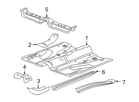 2007 Chevy Cobalt Floor & Rails Diagram