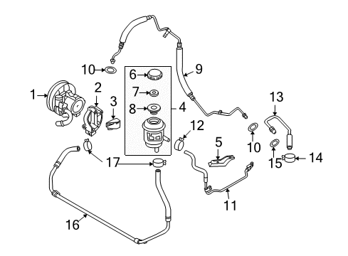 2009 Pontiac G3 P/S Pump & Hoses Diagram 2 - Thumbnail
