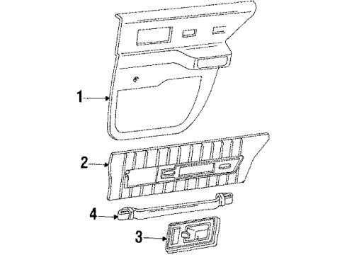 1988 Oldsmobile Cutlass Calais Rear Door Trim Diagram