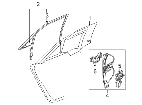 2011 Cadillac CTS Glass - Door Diagram 5 - Thumbnail