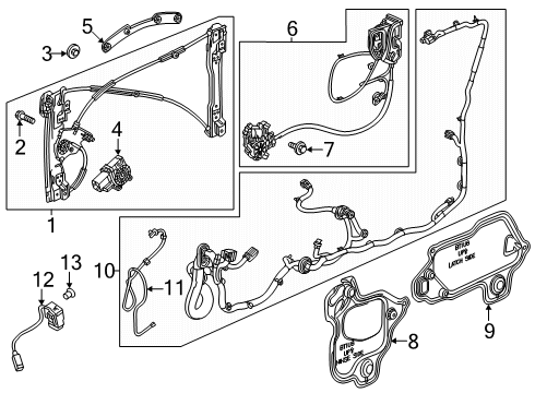 2024 GMC Hummer EV SUV Back Door - Lock & Hardware Diagram