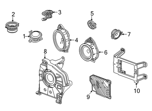2021 GMC Yukon XL Rear Speaker, Front Diagram for 84442149