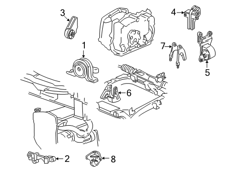 2002 Pontiac Grand Am Motor Mount Adapter Diagram for 22676701