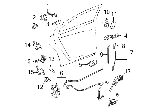 2009 Pontiac G6 Lock Actuator, Rear Driver Side Diagram for 20777855