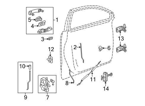 2009 Saturn Vue Front Door - Body Diagram 3 - Thumbnail
