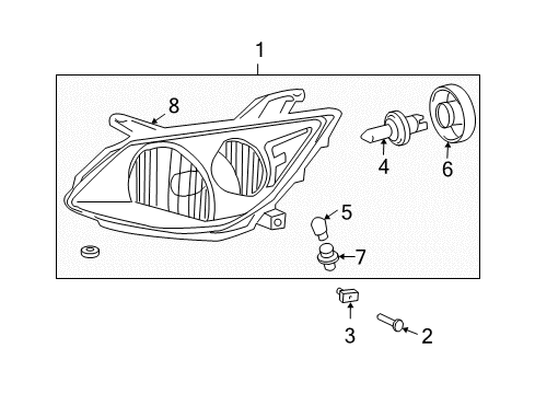 2004 Pontiac Vibe Housing & Lens Diagram for 88972560