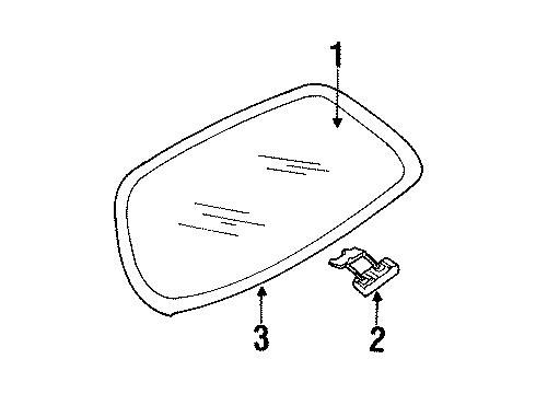 1998 Oldsmobile Cutlass Glass & Hardware - Back Glass Diagram