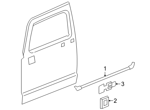 2009 Hummer H3 Belt Weatherstrip, Front Outer Driver Side Diagram for 20875222
