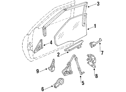 1986 Buick LeSabre Glass - Door Diagram 2 - Thumbnail