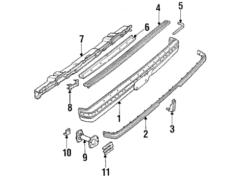 1985 Chevy Caprice Bumper & Components - Rear Diagram 2 - Thumbnail