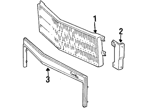 1988 Cadillac Brougham Grille Diagram for 1619183