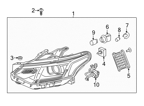 2020 Chevy Traverse Headlamp Components Diagram 2 - Thumbnail