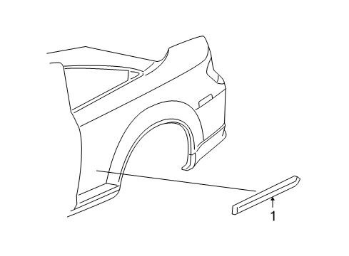 2009 Pontiac G5 Body Side Molding, Rear Diagram for 25903363