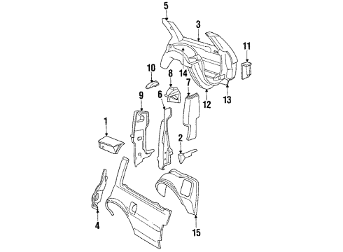 1987 Oldsmobile Custom Cruiser Inner Components - Quarter Panel Diagram