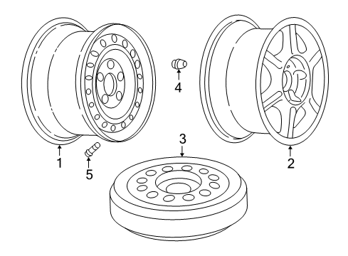 2000 Oldsmobile Alero Compact Spare Diagram for 9592368
