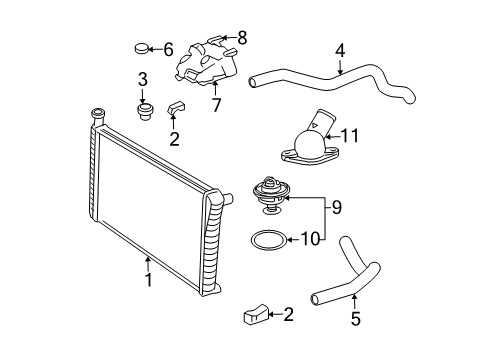 2005 Chevy Express 1500 Radiator & Components Diagram 2 - Thumbnail