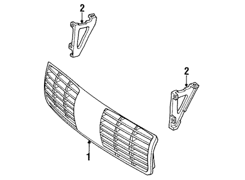 1992 Oldsmobile Custom Cruiser Grille & Components Diagram