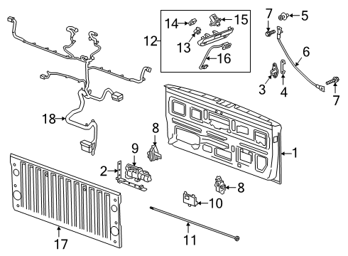2022 Chevy Silverado 1500 Tail Gate Diagram 3 - Thumbnail