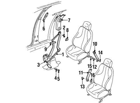 1997 Buick Skylark Buckle Bolt Diagram for 22579279