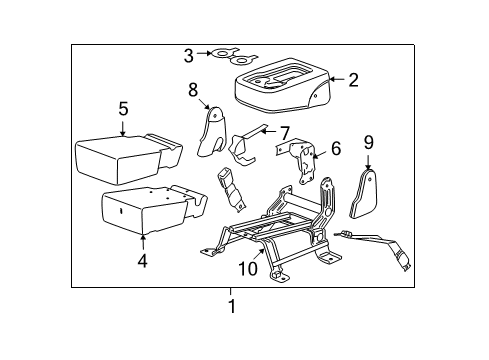 2007 Chevy Suburban 2500 Front Seat Components Diagram 5 - Thumbnail