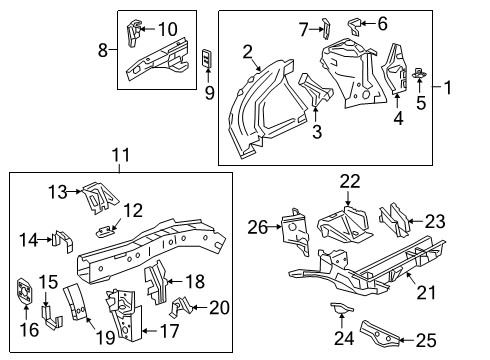 2025 Cadillac XT6 Strut Bracket Diagram for 23266752