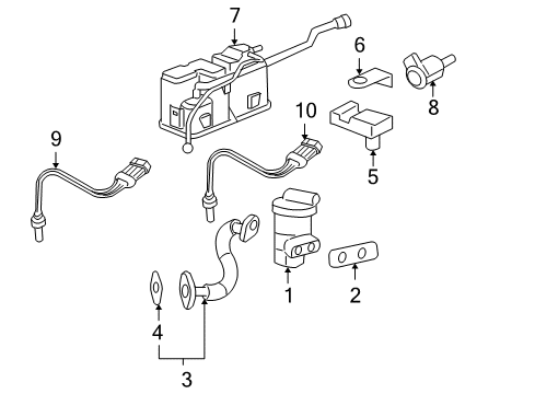 2006 Pontiac G6 Vapor Canister, Green Line Diagram for 10376010